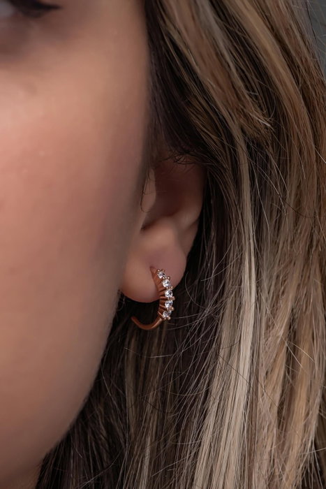 Heliophilia Silver Pendiente de Plata de Ley 925 con Baño de Oro Rosa y Circón